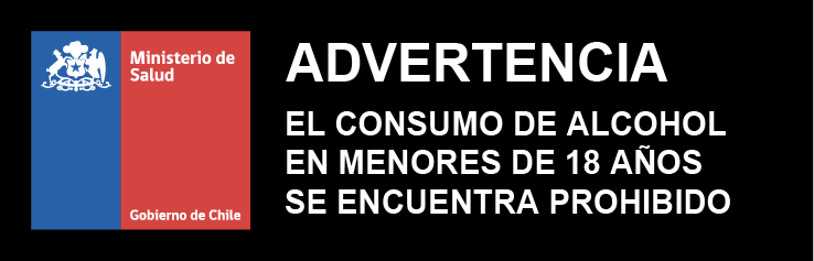 Advertencia: el consumo de alcohol en menores de 18 años se encuentra prohibido